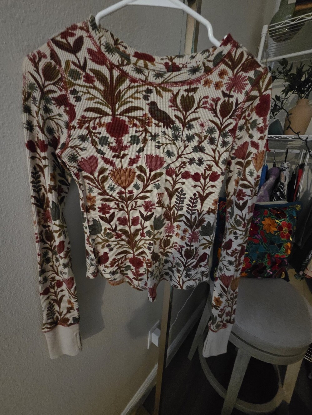 Free People We The Free "Toileidays" Long Sleeve Thermal Shirt NWOT - Picture 9 of 9